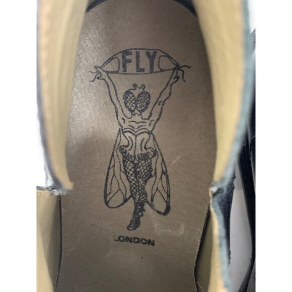 Rare VTG Fly London Womens Black Leather Ankle Boots Rear Zipper US 9 EUC 7915 - Picture 6 of 10